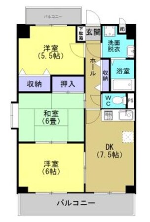 こうかマンションの物件間取画像